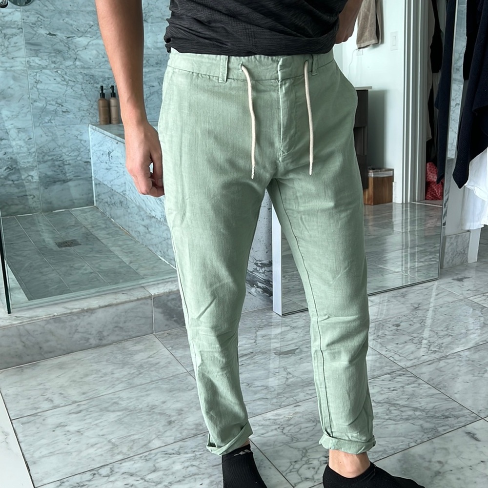Scotch & Soda mint green men’s linen pants